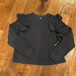 Old Navy dark gray sweatshirt with ruffle NWT